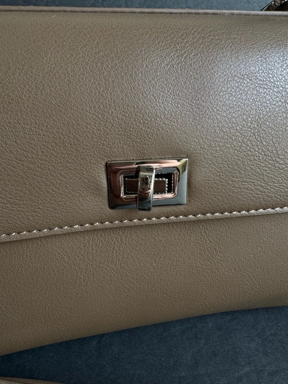 Walter Baker Madeline Bag Brown Vegan Leather Kelly Style Top Handle Purse